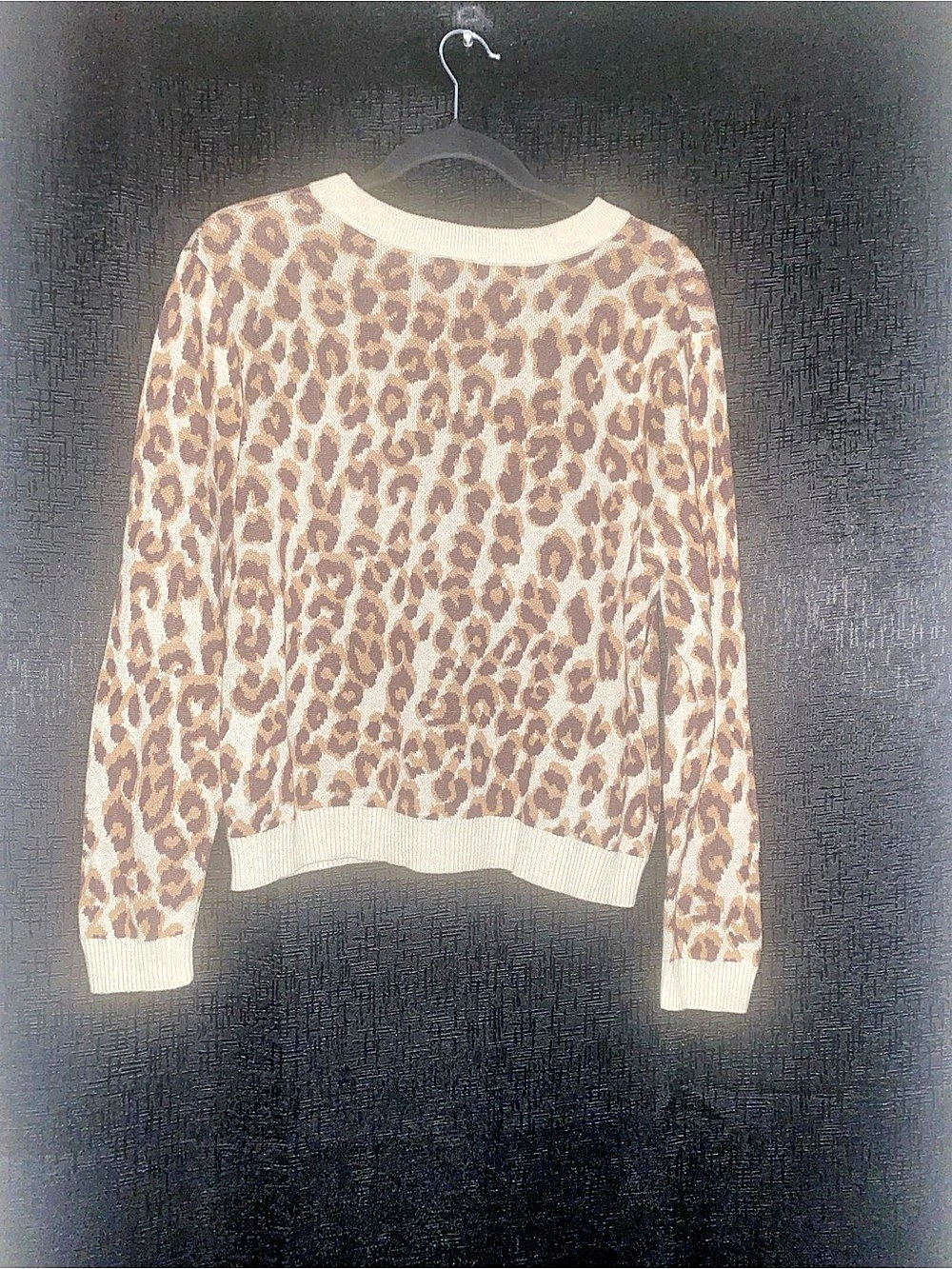 A New Day  - Leopard Print Crewneck Sweater size large